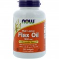 Ленено Масло (High Lignan Flax Seed Oil) 1000 мг 120 дражета  | Now Foods