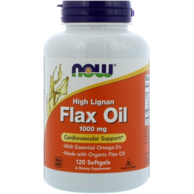 Ленено Масло (High Lignan Flax Seed Oil) 1000 мг 120 дражета | Now Foods Много добър източник на Омега-3 мастни киселини Намаляване на мазнините Съдържа лигнини Студено пресовано и нерафинирано масло от ле Ленено Масло (High Lignan Flax Seed Oil) 1000 мг 