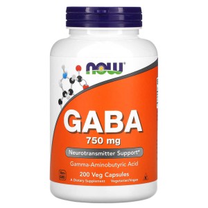 GABA 750 мг 200 веге капсули | Now Foods