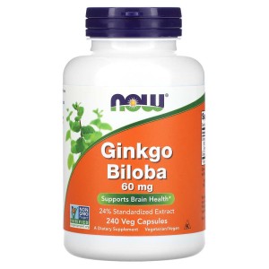Гинко Билоба (Ginkgo Biloba) 60 мг 240 веге капсули | Now Foods
