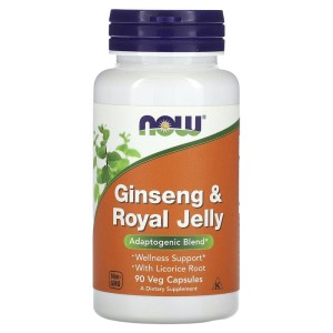 Ginseng & Royal Jelly 90 веге капсули | Now Foods