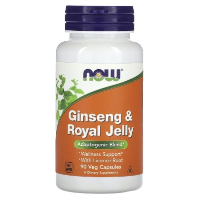 Ginseng & Royal Jelly 90 веге капсули | Now Foods