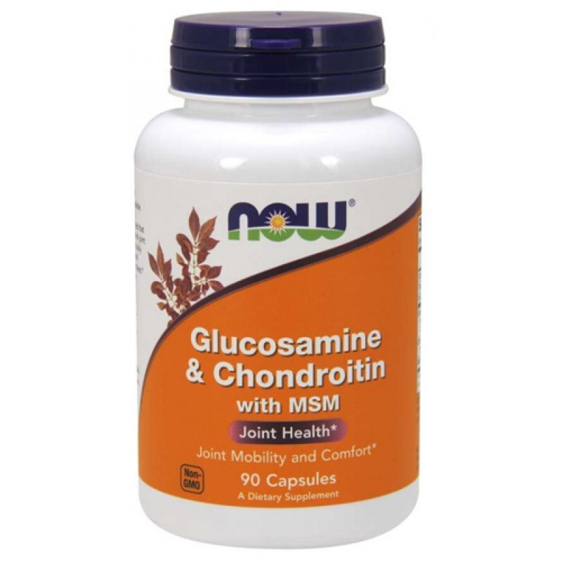 Glucosamine & Chondroitin with MSM 90 капсули | Now Foods