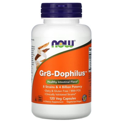 GR8-Dophilus 120 вегетариански капсули | Now Foods