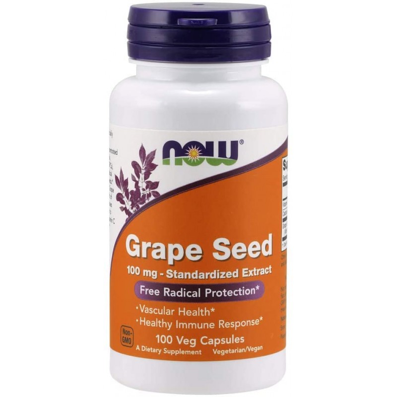 Grape Seed Antioxidant 100 мг 100 вегетариански капсули | Now Foods