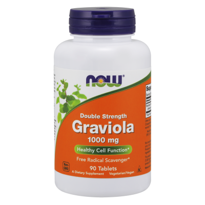 Graviola 1000 мг 90 таблетки | Now Foods Традиционно се използва за лечение на злокачествени клетки Стимулира имунната система Има противовъзпалително действие Облекчава болката при ревматизъм Има антис Graviola 1000 мг 90 таблетки | Now Foods Традиционно