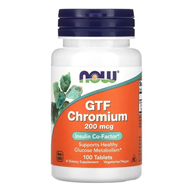 GTF Chromium 200 мкг 100 таблетки | Now Foods GTF Chromium 200 мкг 100 таблетки | Now Foods Потиска апетита и намалява желанието за сладко Намалява количеството на „лошия“ холестерол Хармонизира функциите на сърцето и подобрява състоянието на кр [GTF Chromium 200 мкг 100 таблетки | Now Foods Потиска апетита и намалява желанието за сладко Намалява количеството на „лошия“ холестерол Хармонизира функциите на сърцето и подобрява състоянието на