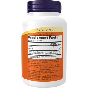 Hemp Seed Oil 1000 мг 120 гел-капсули | Now Foods