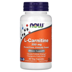 L-Carnitine 250 мг 60 веге капсули | Now Foods