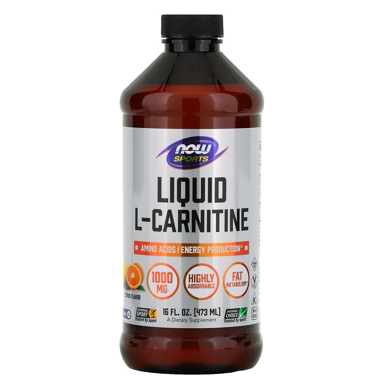 L-Carnitine Liquid Citrus 1000 мг 473 мл | Now Foods
