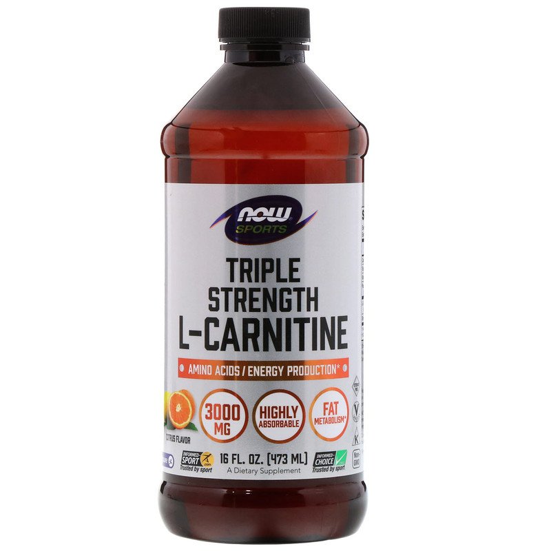 Triple Strength L-Carnitine течен 3000 мг 473 мл | Now Foods