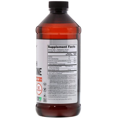 L-Carnitine triple strenght течен 3000 мг 473 мл | Now Foods  NOW® Л-карнитин течен осигурява всички предимства на карнитин в силно абсорбираща течна форма. Л-карнитинът е не-есенциална аминокиселина, която п L-Carnitine triple strenght течен 3000 мг 473 