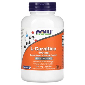 L-Carnitine 500 мг 180 веге капсули | Now Foods