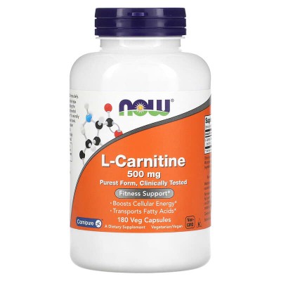 L-Carnitine 500 мг 180 веге капсули | Now Foods L-Carnitine 500 мг 180 веге капсули | Now Foods