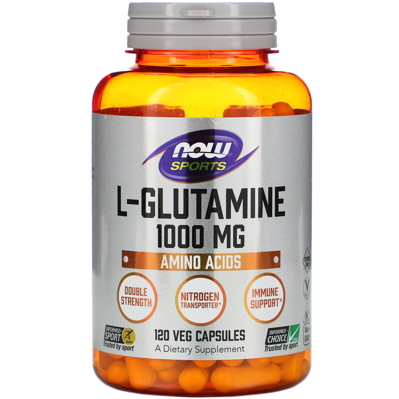 L-Glutamine 1000 мг 120 вегетариански капсули | Now Foods
