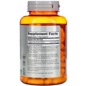 L-Glutamine 1000 мг 120 вегетариански капсули | Now Foods