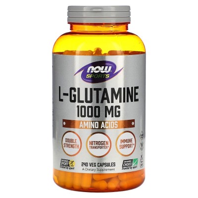 L-Glutamine 1000 мг 240 вегетариански капсули | Now Foods