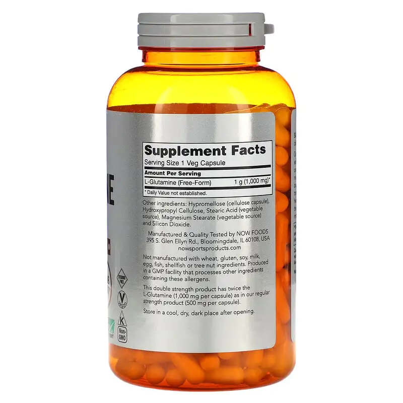 L-Glutamine 1000 мг 240 вегетариански капсули | Now Foods L-Glutamine 1000 мг 240 вегетариански капсули | Now Foods