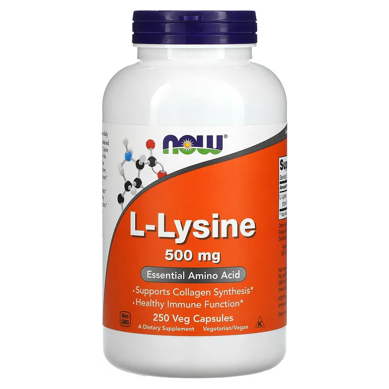 L-Lysine Лизин 500 мг 250 веге капсули | Now Foods Лизин (L-Lysine) е незаменима аминокиселина, което означава, че не може да бъде произведена от тялото и трябва да бъде получена чрез храната или чрез добавк L-Lysine Лизин 500 мг 250 веге капсули | Now Fo