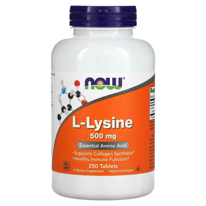 L-Lysine Лизин 500 мг 250 таблетки | Now Foods