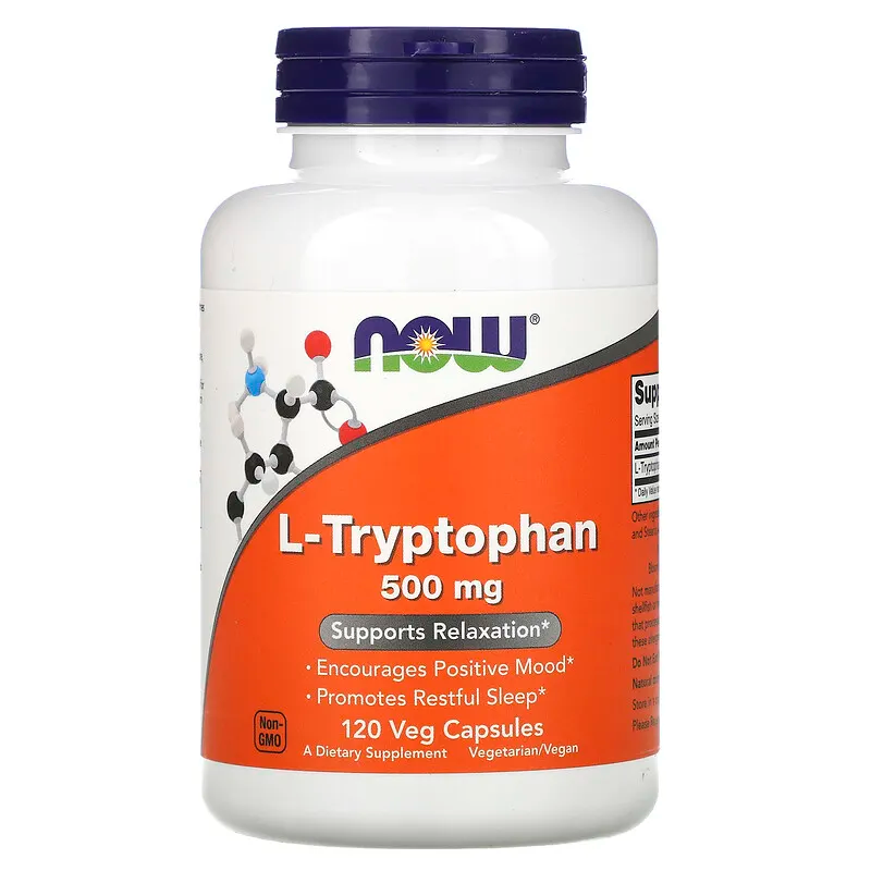 L-Tryptophan 500 мг 120 веге капсули | Now Foods