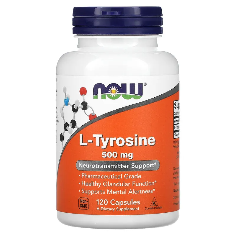 L-Tyrosine Тирозин 500 мг 120 капсули | Now Foods