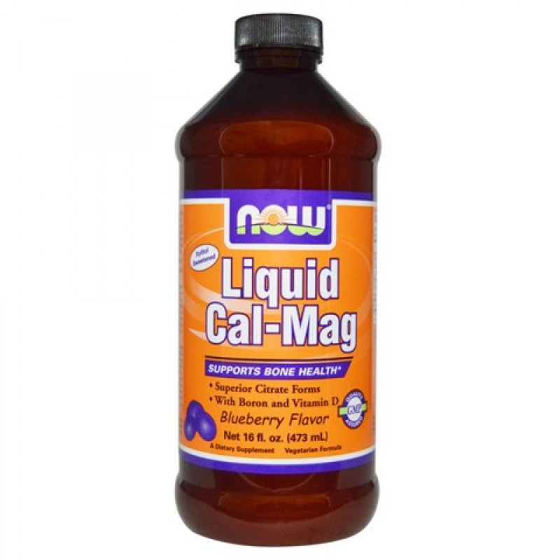 Liquid Cal-Mag Blueberry 473 мл | Now Foods