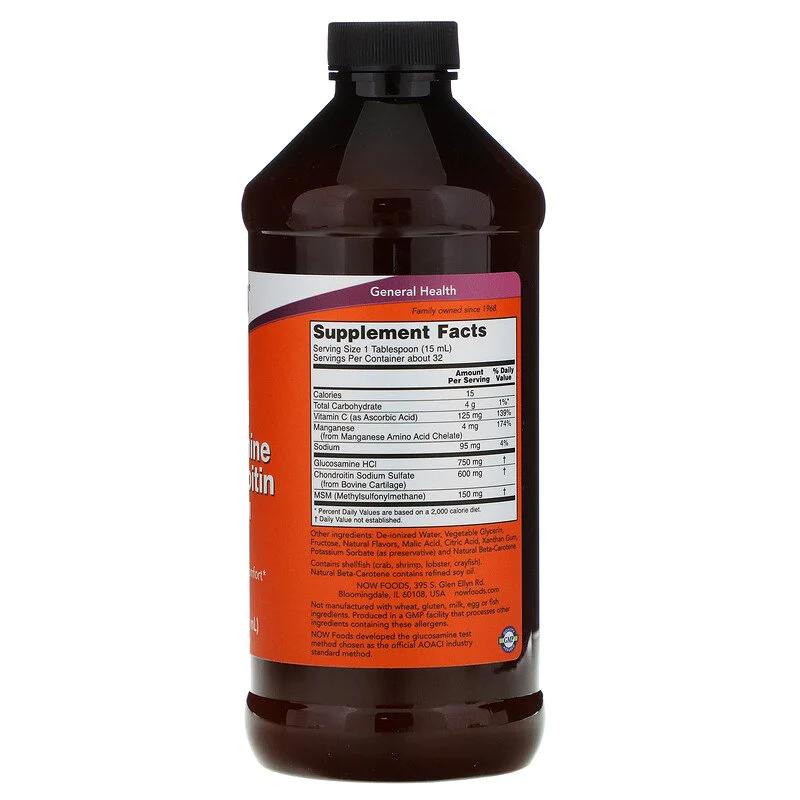 Liquid Glucosamine + Chondroitine 473 мл | Now Foods Liquid Glucosamine + Chondroitine 473 мл | Now FoodsСпособства за регенерация на тъканите
Облекчава болката
Снема напрежението
Намалява отоците
Стимулира синтеза на колаген
Понижа Liquid Glucosamine + Chondroitine 473 мл | Now Foods Способства за регенерация на тъканите Облекчава болката Снема напрежението Намалява отоците Стимулира синтеза на колаген Понижава нивот Liquid Glucosamine + Chondroitine 473 мл | Now Foods Способства за