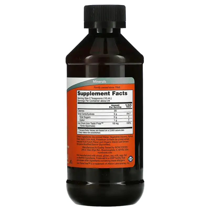 Liquid Iron 237 мл | Now Foods Liquid Iron 237 мл | Now Foods