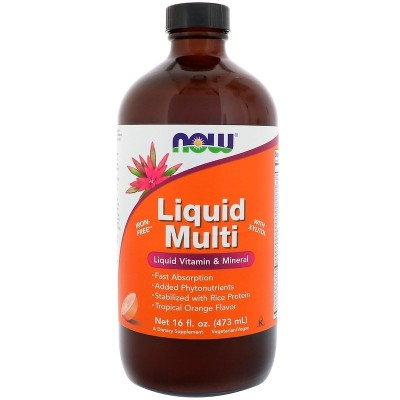 Liquid Multi Orange 473 мл | Течна формула витамини и минерали | Now Foods Съдържа важни витамини и минерали Придава тонус Подсилва имунната система Liquid Multi Orange на Now Foods е бързоусвоим Liquid Multi Orange 473 мл | Течна формула витамини и минер