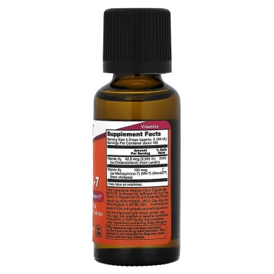Liquid Vitamin D-3 + MK-7 30 мл | Now Foods