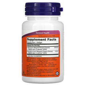 Lutein & Zeaxanthin 60 гел-капсули | Now Foods