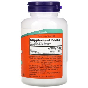 Magnesium Citrate 120 веге капсули | Now Foods Magnesium Citrate 120 веге капсули | Now Foods