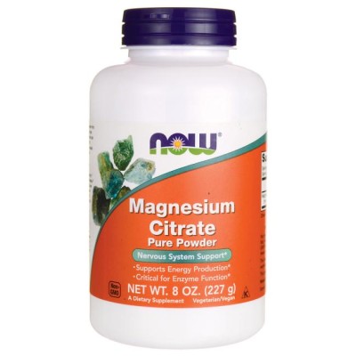 Magnesium Citrate Pure Powder 227 гр | Now Foods Намалява спазмите Подпомага сърдечната дейност Укрепва имунната система Против диабет и остеопороза За по-голямо синтезиране на естроген Против стрес Magnesium Citrate Pure Powder 227 гр | Now Foods Намаляв