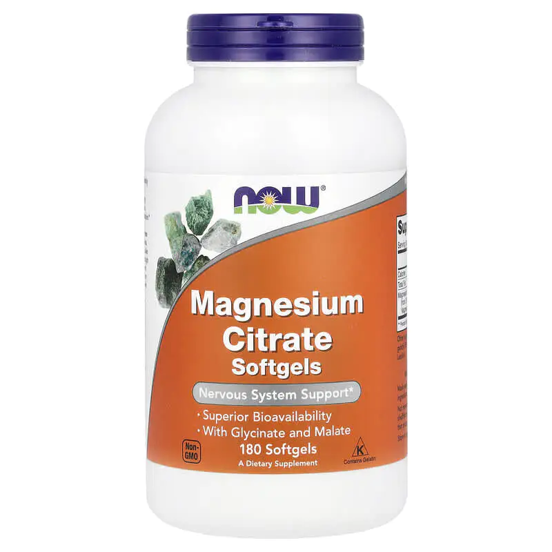 Magnesium Citrate 180 гел-капсули | Now Foods Magnesium Citrate 180 гел-капсули | Now Foods