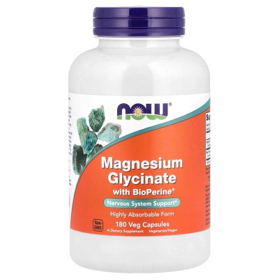 Magnesium Glycinate with BioPerine 180 веге капсули | Now Foods