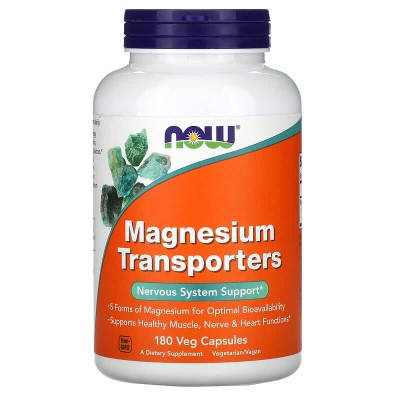Magnesium Transporters 180 веге капсули | Now Foods