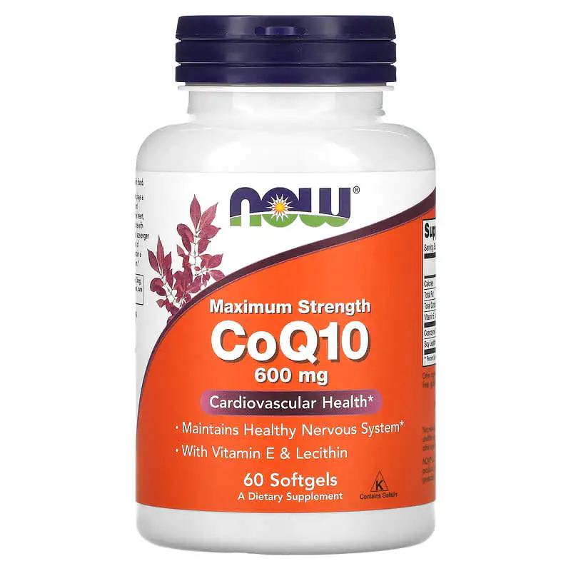 Maximum Strength CoQ10 600 мг 60 гел-капсули | Now Foods Maximum Strength CoQ10 600 мг 60 гел-капсули | Now Foods