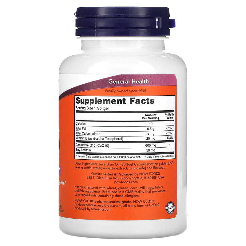 Maximum Strength CoQ10 600 мг 60 гел-капсули | Now Foods Maximum Strength CoQ10 600 мг 60 гел-капсули | Now Foods