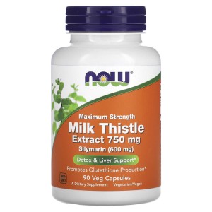 Maximum Strength Milk Thistle Extract 750 мг 90 веге капсули | Now Foods
