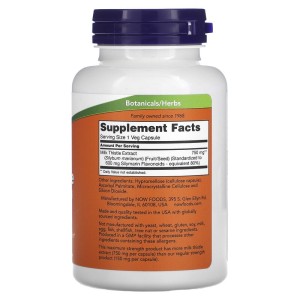 Maximum Strength Milk Thistle Extract 750 мг 90 веге капсули | Now Foods