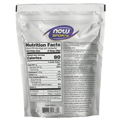 MCT Powder with Whey Protein 454 гр | Now Foods