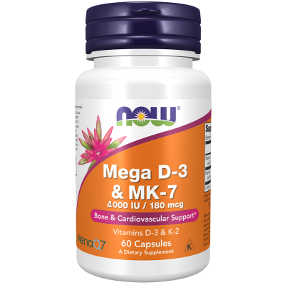 Mega D3 & K2 MK-7 4000 IU/180 мкг 60 капсули | Now Foods
