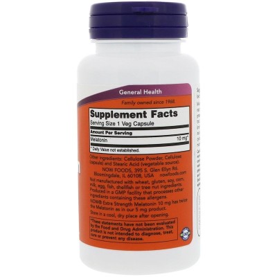 Melatonin 10 мг 100 вегетариански капсули | Now Foods Melatonin 10 мг 100 вегетариански капсули | Now FoodsИма силно антиоксидантно действие
Защитава от ракови заболявания
Повишава имунитета
Действа като адаптоген
Усилва потентността
По Melatonin 10 мг 100 вегетариански капсули | Now Foods Има силно антиоксидантно действие Защитава от ракови заболявания Повишава имунитета Действа като адаптоген Усилва потентността Понижава ни Melatonin 10 мг 100 вегетариански капсули | Now Foods Има силн