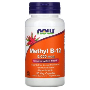 Methyl B-12 5000 мкг 90 веге капсули | Now Foods