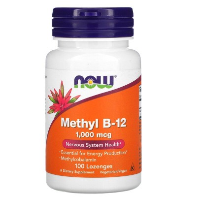 Метил B-12 1000 мкг 100 таблетки | Now Foods Предпазва от развитие на анемия Подобрява сърдечната дейност Подпомага нервната и имунната система Има положително действие върху съня Вегетариански / веганс Метил B-12 1000 мкг 100 таблетки | Now Foods Предпаз