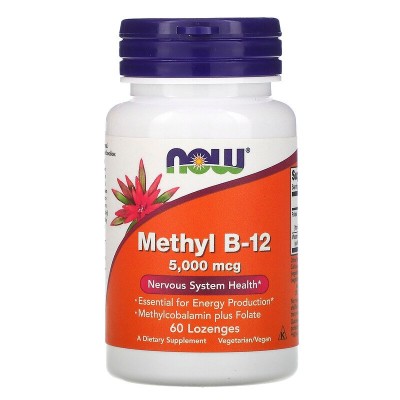 Метил B-12 5000 мкг 60 дражета | Now Foods Метил B-12 5000 мкг 60 дражета | Now Foods Съдържа фолиева киселина Подобрява умствената дейност Защитава нервната система от ежедневния стрес Витамин B12 под формата на Метилкобаламин Засилва енерг Метил B-12 5000 мкг 60 дражета | Now Foods Съдържа фолиева киселина Подобрява умствената дейност Защитава нервната система от ежедневния стрес Витамин B12 под формата на Метилкобаламин Засилва енергийни Метил B-12 5000 мкг 60 дражета | Now Foods Съдържа ф