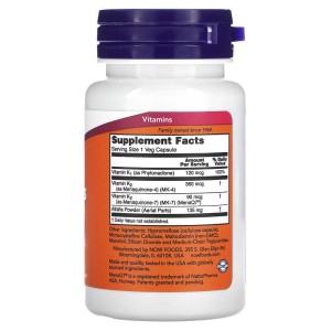 MK-7 Plus with Vitamin K1 & MK-4 90 веге капсули | Now Foods