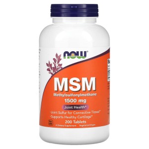 MSM 1500 мг 200 таблетки | Now Foods