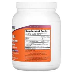 Multi Collagen Protein Types I, II & III Powder 454 гр | Now Foods